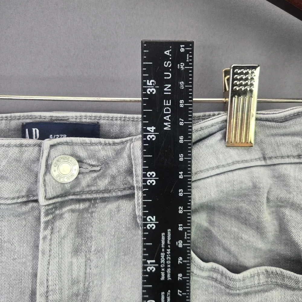 Gap Universal Legging Jeans Size 4/27R Light Gray Skinny Raw Hem Stretch Denim